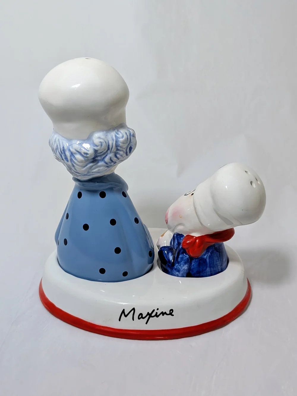 Shoebox By Hallmark Maxine And Floyd Chef Salt & Pepper Set with Base